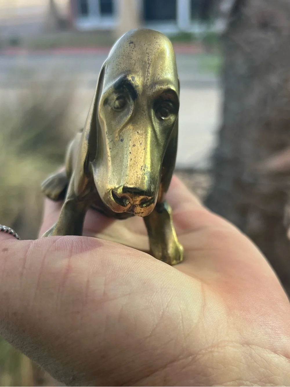 Vintage brass basset